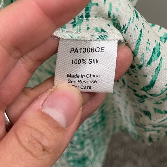 Parker Revolve Cara 100% Silk High Low Maxi Dress in Honey Dew Tracks M - Picture 8 of 9